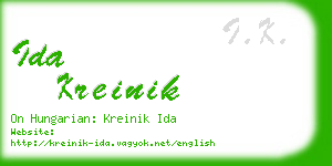 ida kreinik business card